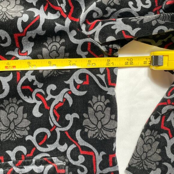 Charter Club  Size Large Button Up Floral Pocket Lined Sweater Damask Tapestry - Picture 5 of 13